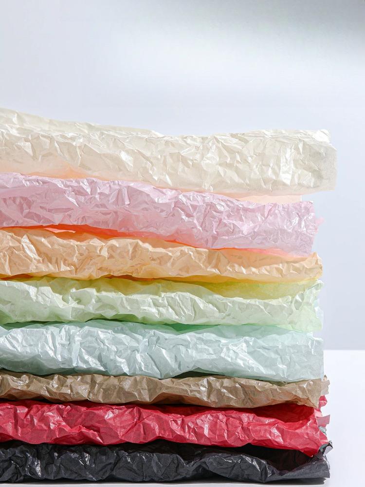 Interlining Paper Flower Bouquet Packaging Pearlescent Papers Pleated Waterproof Strong Material Wedding Birthday Gift Party Decoration DIY Paper