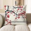 Home Decor Red Plum Blossom Pattern Throw Pillow Cover Pattern Cushion Cover Suitable For Sofa Bedroom Car Pillow Cover