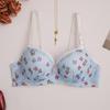 Women Printing Flower Converge Adjustable Bra Breathe Push Up Steel Ring Bra Bra Cozy Chest Tube Top Bralette Vest
