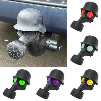 Anhängerkupplungsabdeckung mit Stahlhelm und Gasmaske 3D-gedruckte Anhängerkupplungskugelabdeckung verhindert Rosten des Aufnahmerohrs