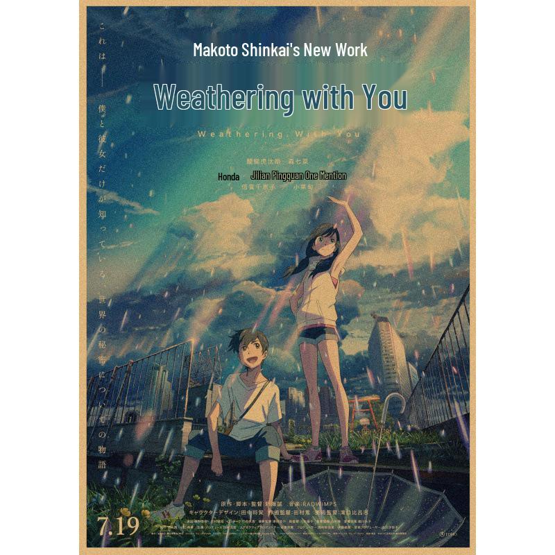 Large Decorative Weathering with You Anime Retro Kraft Poster Wall Art