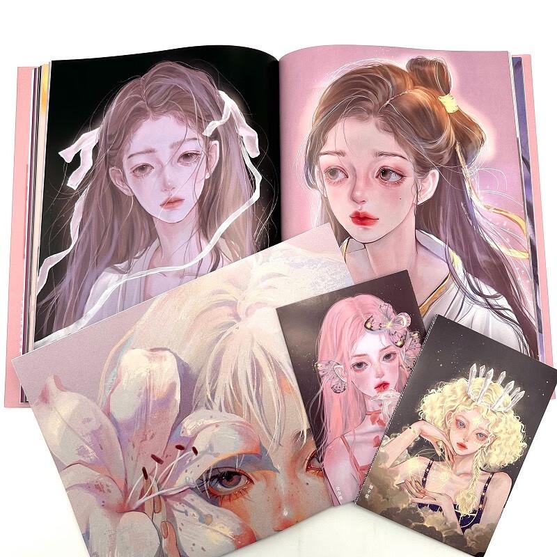 Sternenstruktur Mädchen Illustration Kunstbuch