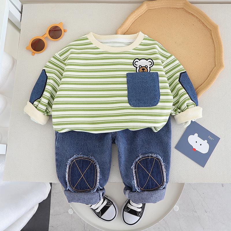 

Infant Boys Round Neck Sweater Suit, 2023 Autumn Casual Outfit 110 cm