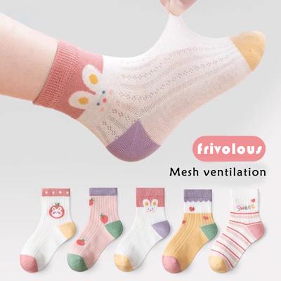 5 Paare 1-16 Jahre Ultra Dünne Atmungsaktive Netzsocken Cartoon Kinder Mode Niedliche Socken Strümpfe Für Mädchen Boutique Kinderkleidung