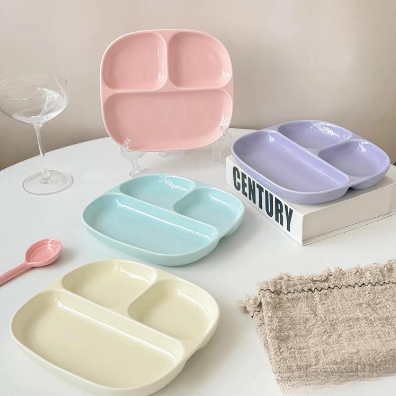 Snídaně Jednoduchý keramický talíř Miska na drobnosti Tři přihrádky Mikrovlnná trouba Ovoce Svačina Dezertní talíř Nádobí Kuchyňské doplňky