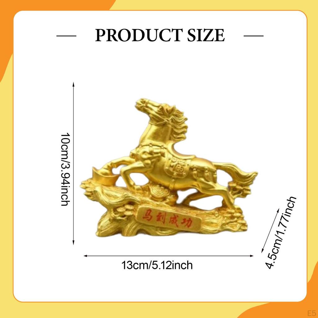 Feng Shui Ornament, Pet Decoration, Horse Figurine for Desk, Shelf, Bedroom Closet