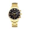Men's Steel Watch Waterproof: Easy-to-read Dial Simple Hand Watch Gold Disc Watch Simulated Quartz Student Popular Gold