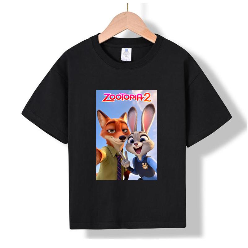 MC-22 MINISO 2026 Summer New Printed Cotton Round Neck T-shirt for Children Aged 1-16, Boys and Girls 100