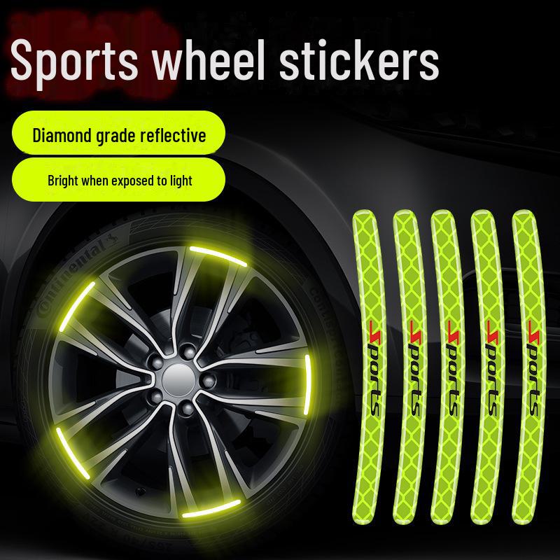 Reflective Wheel Hub Stickers: Luminous, Personalized Motorcycle and Car Decoration
