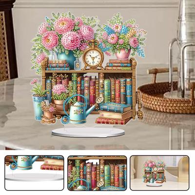 Acryl Diamant Malerei Tischdekorationen Set Tischplatte Diamant Malerei Dekoration Kits für Zuhause Büro Schreibtischdeko