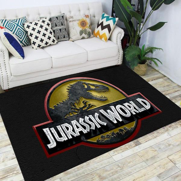 Jurassic Park Dinosaur Cartoon Carpets Rugs Non-slip Area Rug for Living Room Bedroom Foot Pad Decoration,Child Game Floor Mat