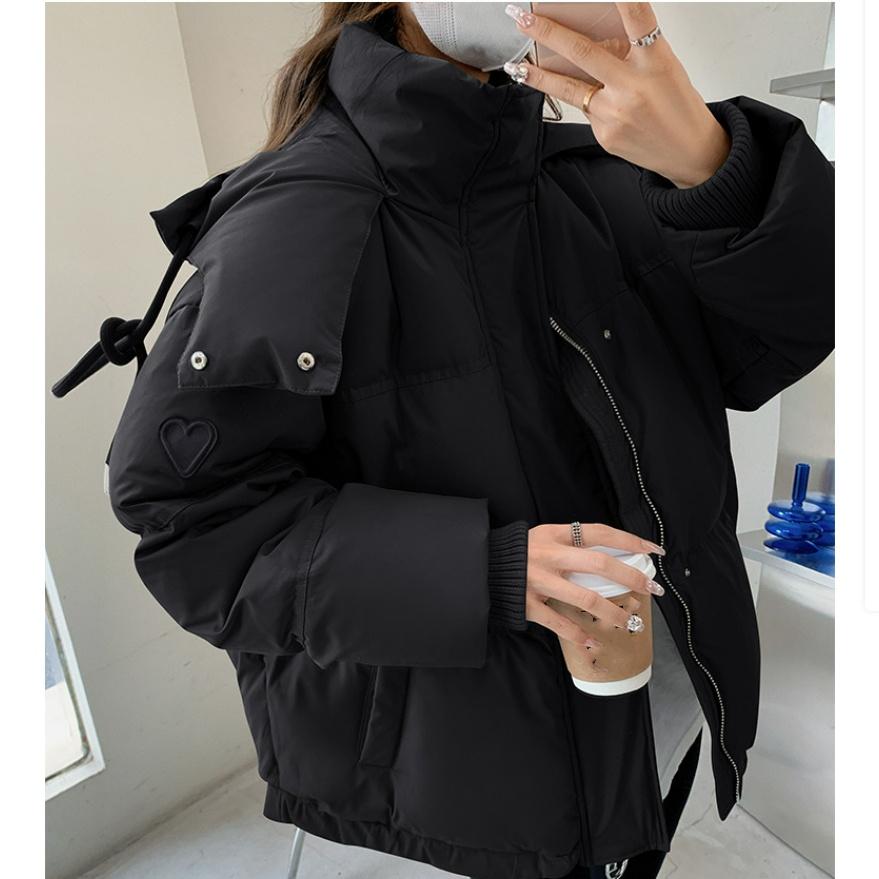 Winter Korean Version of The Gray Love Short Down Cotton-padded Jacket Student Large Size Cotton-padded Jacket Women's Bread Jacket
