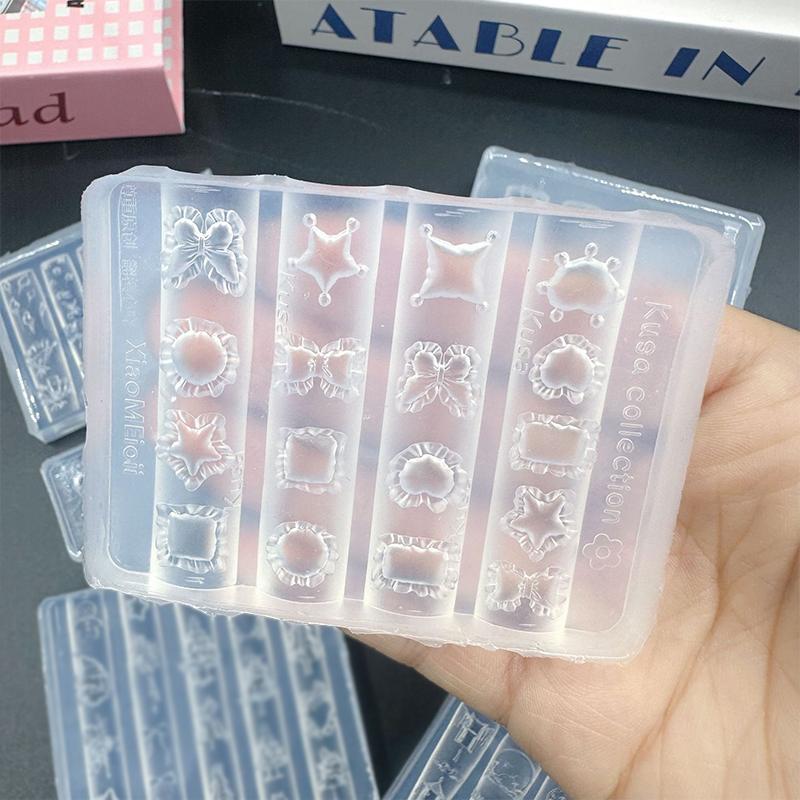 Cartoon Mini Porcelain Bottle Star Lantern Silicone Nail Mold Nail Stamping Decorations Nails Diy Design Manicure Art Tool