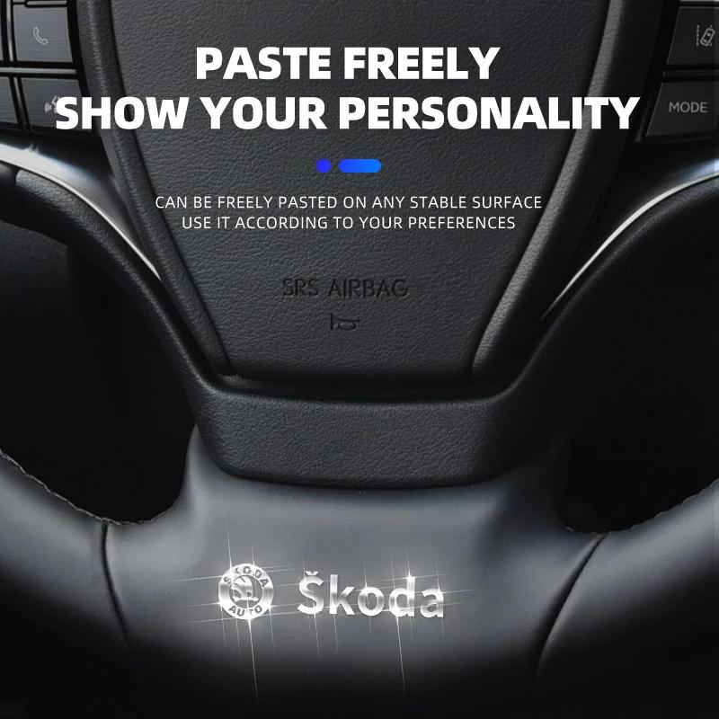 2025 New 3D Metal Car Logo Decorative Stickers Creative For Skoda Octavia MK2 MK1 2 3 A5 A7 A8 Fabia Karoq Superb Rapid Kamiq Sc