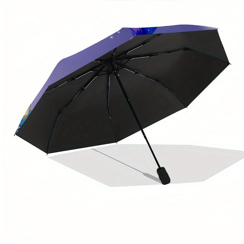 Pooh Bear, Lantern Festival Automatic Opening and Closing Umbrella - 8 Ribs Portable Folding Umbrella with Plastic Handle, Suitable for Leis