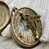 Brass Pocket Compass Royal Memorabilia Handmade Compass Sundial Queens Coronation Steampunk |