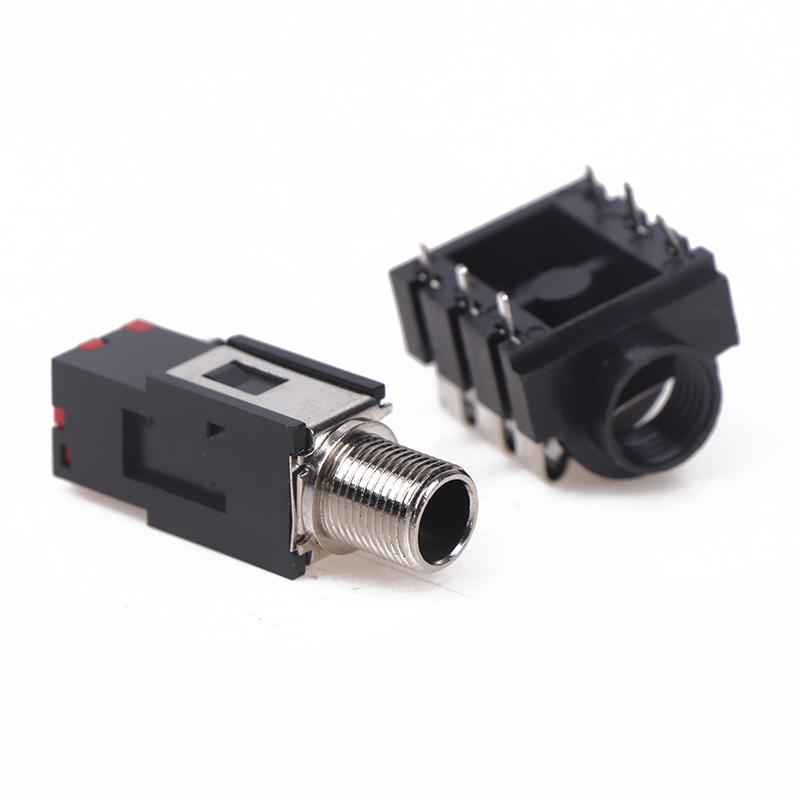 5PCS PCB Mount 6 Pin Input Output Jack Dual Channel Female 6.35mm Jack Stereo 1/4 Inch Guitar Pedal Input Jack Socket