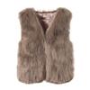 Womens Sleeveless Faux Waistcoat Solid Color Winter Loose Vest Coat