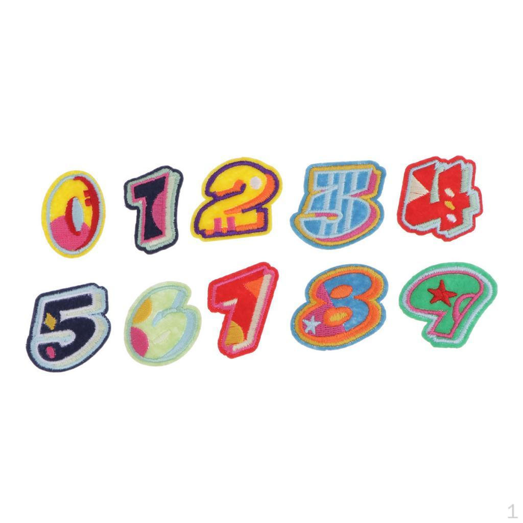 

10 шт., вышивка цифр 0-9, пришивные аппликации, украшения