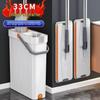 Compact Mop & Bucket Set: Hands-Free Wash & Dry Flat Mop with Narrow Gap Scraper