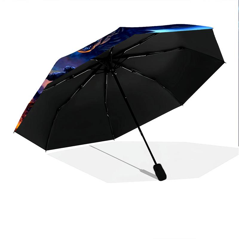 Ufo Hovers Above Predator Throne Folding Umbrella 8 Paraphenoid Bones Suitable For All Seasons Travel Three Folds Umbrella