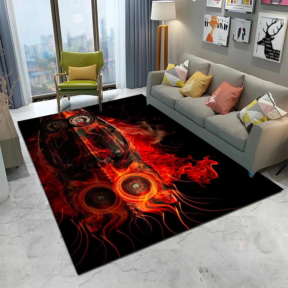 3D Toekomstige Sportwagen HD Concept Auto Cartoon Tapijt Vloerkleed voor Huis Woonkamer Slaapkamer Bank Deurmat Decoratie, Kinderen Antislip Vloermat