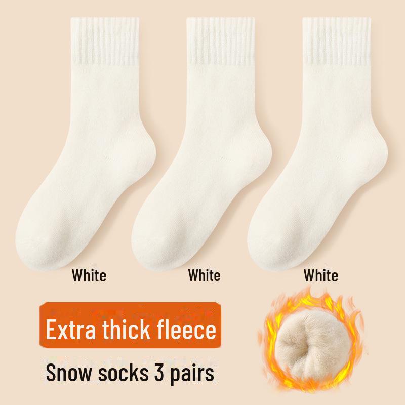 "Women's Plush Winter Socks - Velvet, Thick, Warm Mid-Tube Home & Sleep Socks"