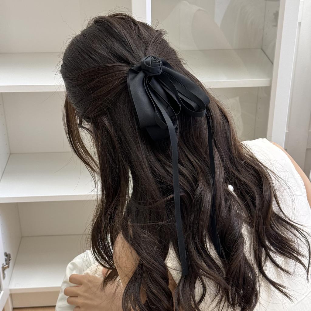 Korean hair accessories pins and clips bow for women girl flowers fascinators elegant Headdress barrette vintage ribbon popular