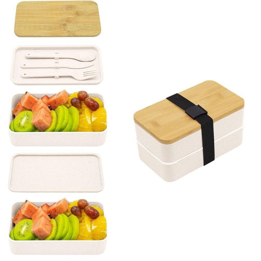 

Stackable Japanese-style Lunch Boxes 1550ml Salad Box Portable Lunch Containers Worker