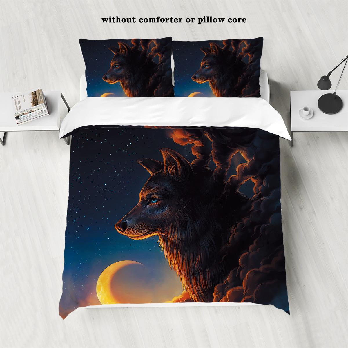 

Креативный стиль Серия Волк Пух Плюс Набор из трех предметов 3D 135x200cm