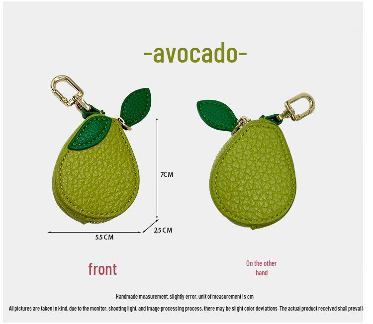 Fresh Style Leather Fruit Coin Purse Keychain Charm