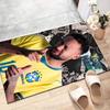 Brazilian Football Player Design Area Rug Personalized Name- Non-Slip, Soft & Cozy Floor Mat for Living Room, Office - Indoor/Outdoor Carpet