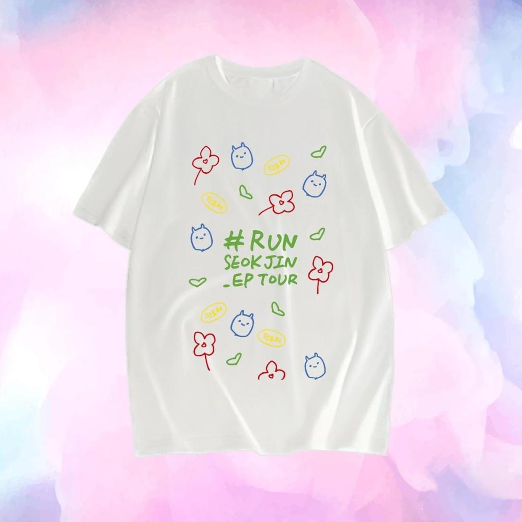 2025 Summer 2025 Concert RUNSEOKJIN with The Same Cotton Round Neck Casual Clothes Loose Short Sleeve T-shirt for Men