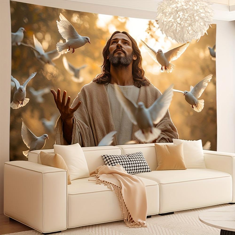 Jesus Christ Passion Carpet Christian Fun Wall Decoration Aesthetics Tapestry Art Indoor and Outdoor Religious Activities
