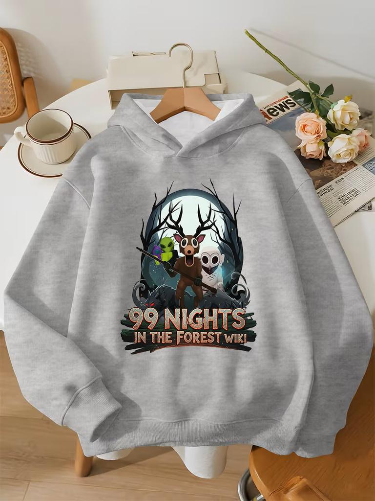 Game 99 Nights In The Forest Printe Hoodie Fashion Girls Boys Casual Sweatshirts Pullover Cartoon Anime Outerwear Kids Clothes