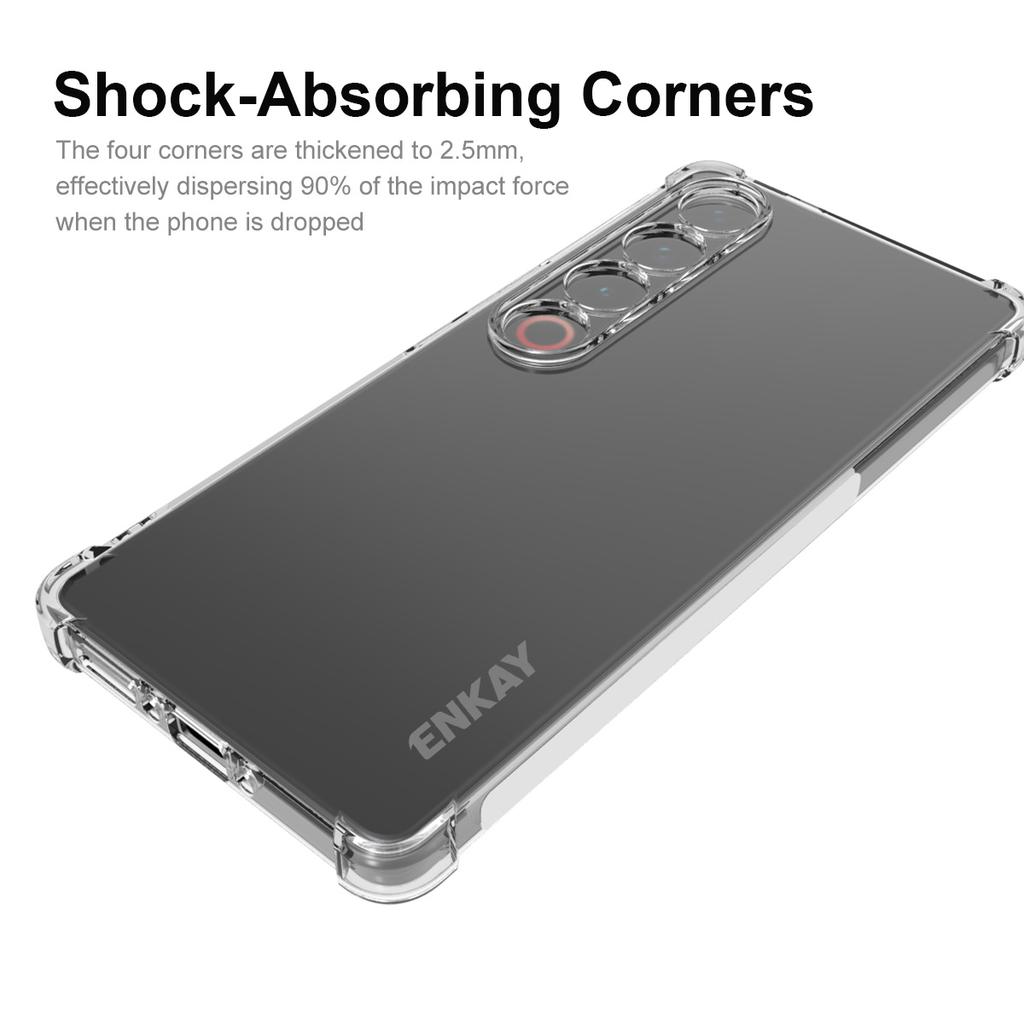 ENKAY HAT PRINCE For Meizu 21 Pro Case Crystal Clear TPU Anti-slip Strips Back Phone Cover
