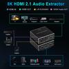 8K HDMI 2.1 Audio Extractor ARC 2 In 1 OUT  CEC EDID HDMI Switch 2x1 for PS5 Amplifiers Soundbars