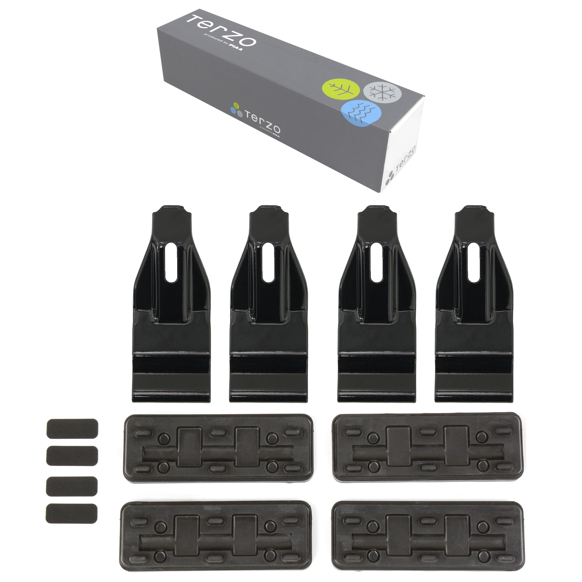 

Terzo Base Carrier Mounting Holder Set of for Mitsubishi ek Cross Space roof March 2020 and and EH470 (by PIAA) 4, Black, Space/ek (without rails), чёрный