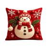 Soft Throw Cushion Case 2D Printed Snowman Pillow Cover Atmosphere Christmas Pillow Covers  Sofa