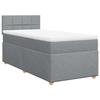 Exclusive House - Slatted Bed Base with Light Grey Mattress 80x200 Cm Fabric