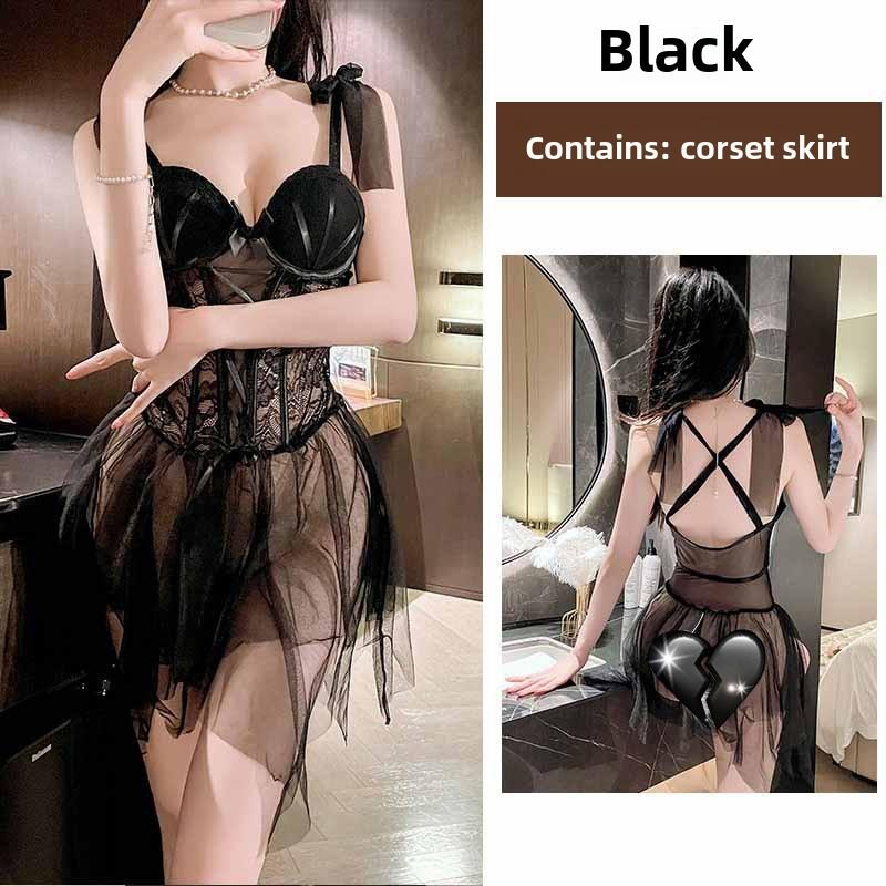 Fishbone Bra Pure Want To Wear Lace with Chest Pad Suspender Top with Short Bottom Vest Inside