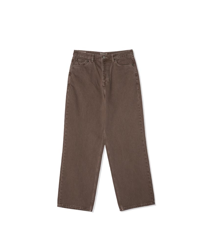 Beulumeon Garment-Dyed Denim Pants (Brown)
