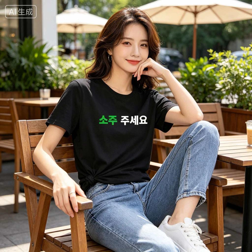Korean Printed Pure Cotton Printed Unisexs And Unisexs Loose Casual Short Sleeved Summer New Personalized Fashion Tshirt