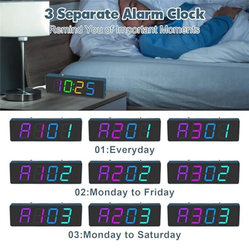 A96I-Soldering Practice Set 4-Digit Digital Alarm Clock Kit With RGB Colorful Modes, Diplay DIY Clock Soldering Project Set Kit
