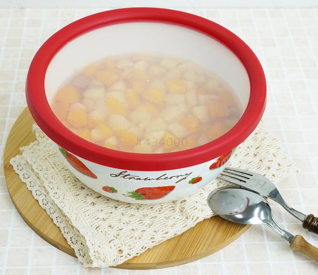 Fuji Enamel Strawberry Mixing Bowl 18cm 1.8L STB-18MB