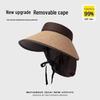 Women's Sun Hat with Large Brim, Neck Protection, UV Face Covering, and Ponytail Opening
