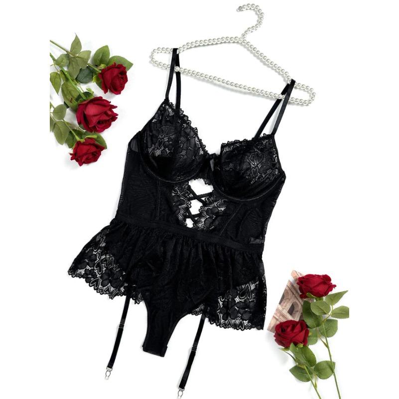 Sexy Lingerie Lace Bra And Panty Set Exotic Costumes Sensual Transparent Lace Erotic Apparel Porn Sex Outfit Top and Briefs