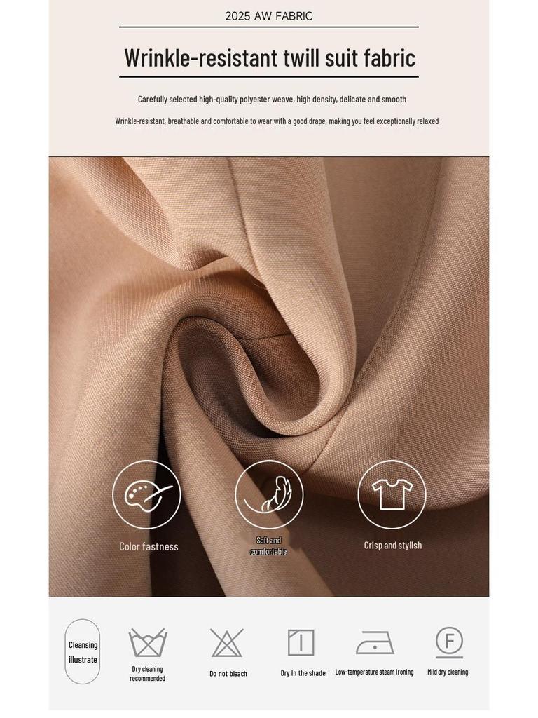2025 Women's High-End Apricot Blazer: Korean Style, Slim Fit, Versatile Autumn Top