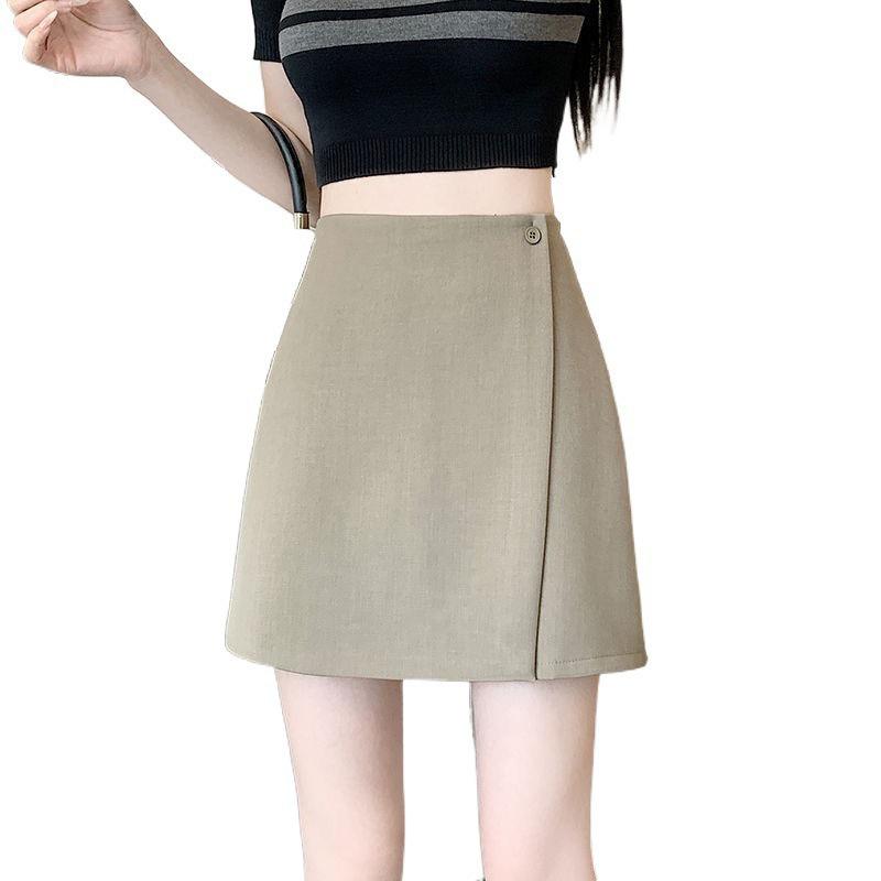 2025 High Waist A-Line Professional Casual Irregular Short Skirt