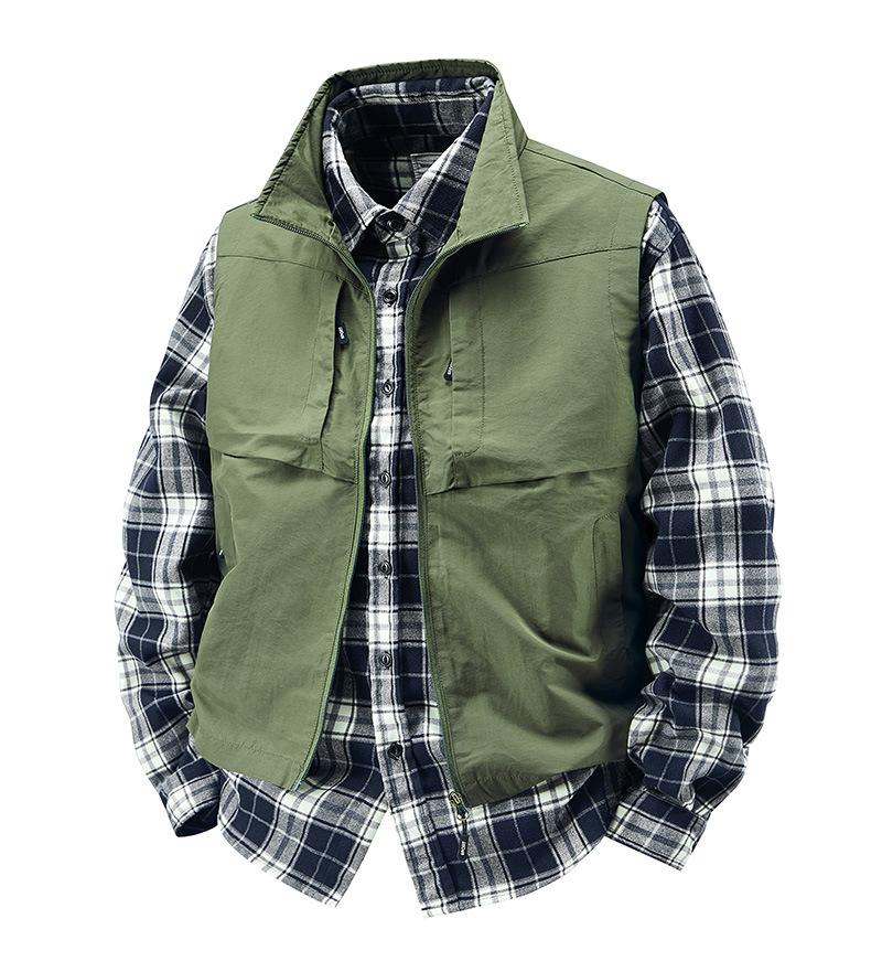 Retro Vest Workwear Shirt Men's and Women's Casual Jacket Vest